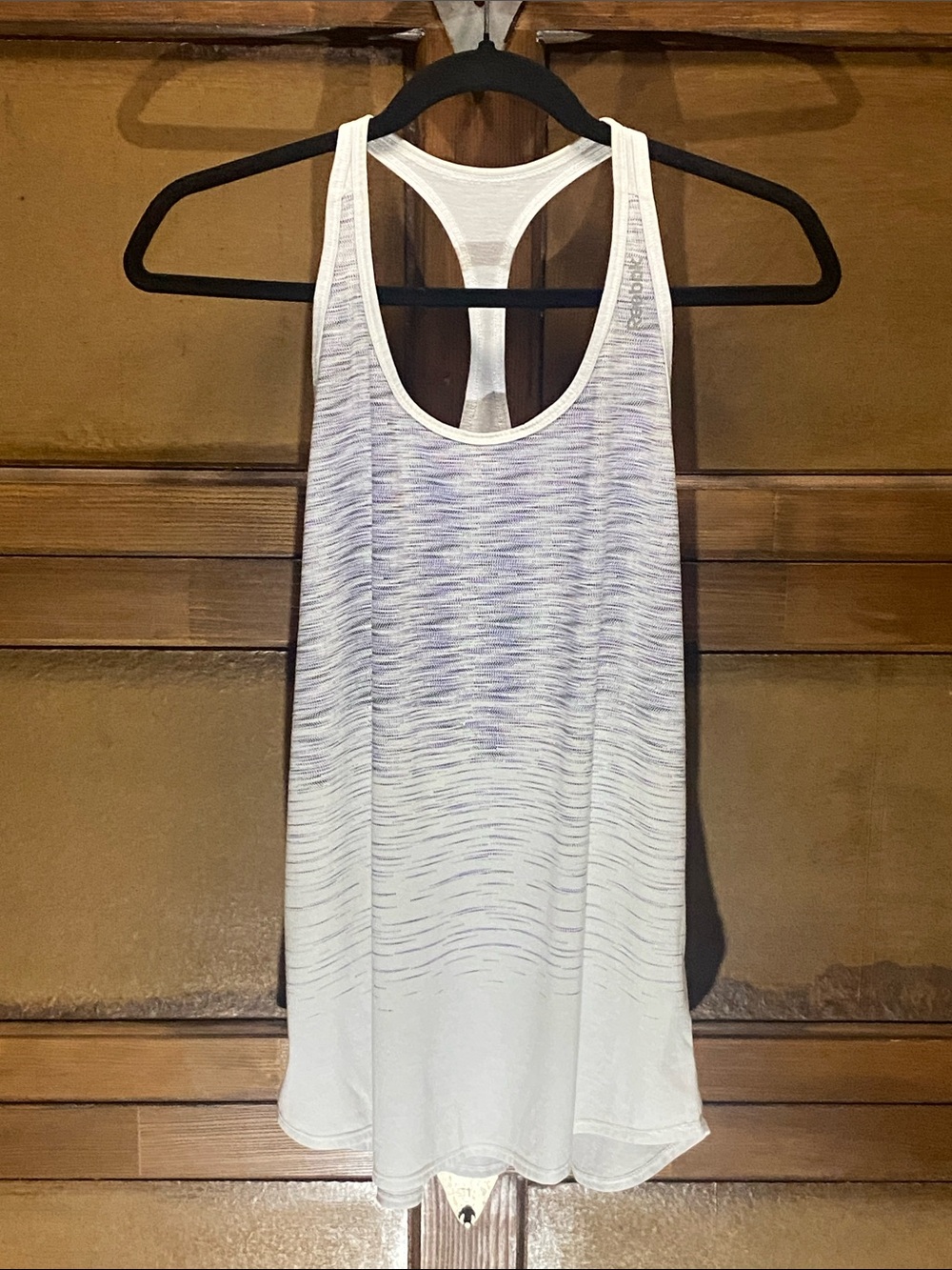 Reebok Women’s White and Gray Racerback Tank Too Sz L